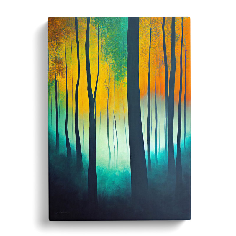 Vibrant Forest No.4 - Wall Art, 50cm H x 35cm W, Wrapped Canvas, No Matte