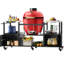 Outdoor Grill Table Compatible With Big Egg Large Grills And Jr, Metal Cart Storage Box, Load - Bearing, 6 Brakes, Spice Rack, Paper Towel Holder, 4 Hooks For Grilling Tools, Easy To Assemble, Black