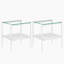 Ensemble de 2 tables de bout rectangulaires, plateau en verre trempé avec panneau de fibres à densité moyenne, table de salon moderne-1419296163-1433525297
