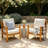 Dayo 2pcs Acacia Wood Patio Outdoor Single Sofa With Cushions