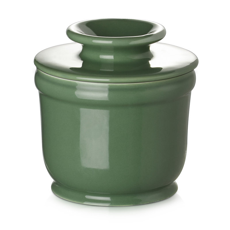  Beurrier français 4 po - Beurrier en porcelaine avec ligne d'eau pour beurre doux et frais