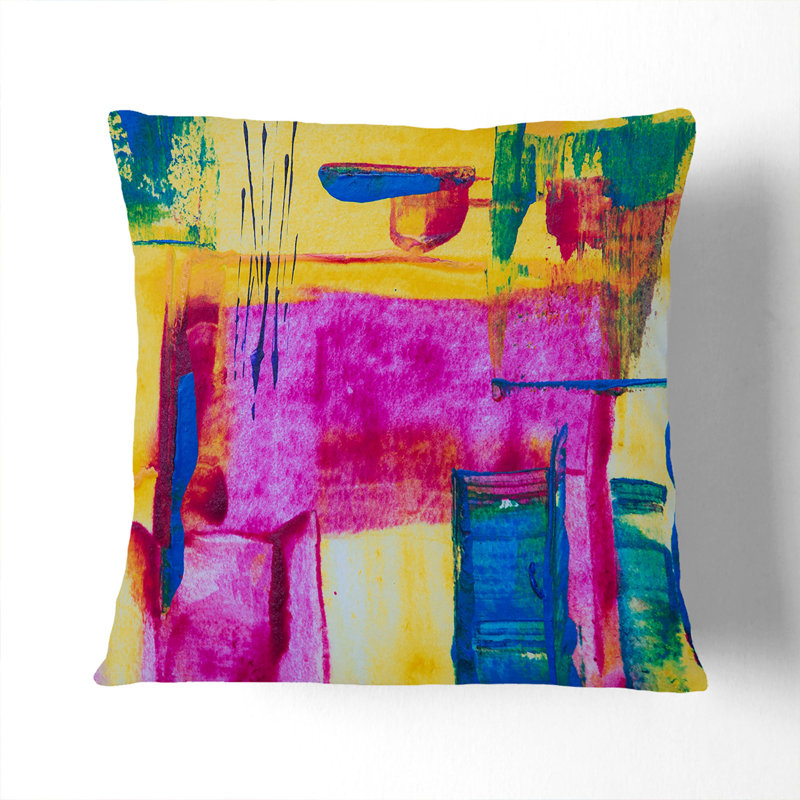 Abstract Square Throw Cushion, 55 x 55 cm, Black