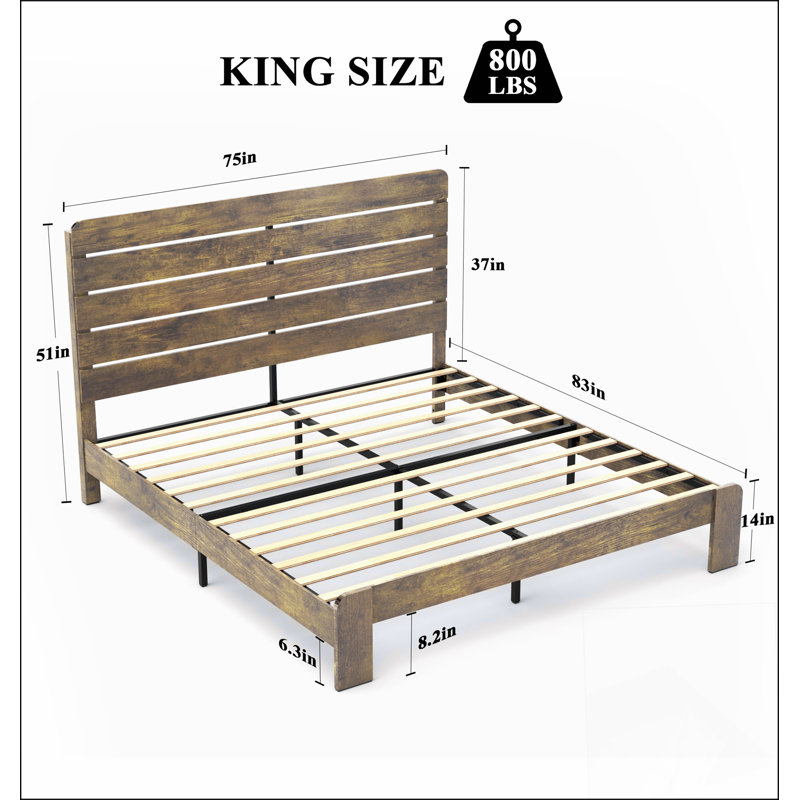 Structure de lit plateforme en bois avec grand espace de rangement sous le lit, rehaussant l'esthétique et la fonctionnalité dans votre chambre à coucher