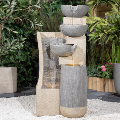Outdoor Cascade Fountain with Lights