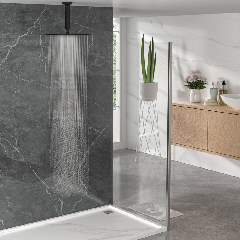Bras de douche 8 po, Noir mat