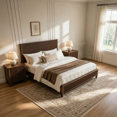Ensemble de chambre à coucher 3 pièces avec très grand lit et 2 tables de chevet