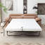 Canapé-lit convertible 2 places - Similicuir, structure en bois, style Mid-Century (salon)