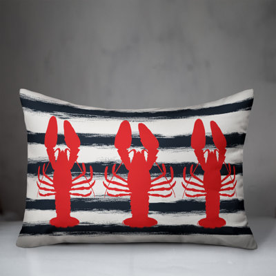  Nautical Lobster Lumbar Pillow