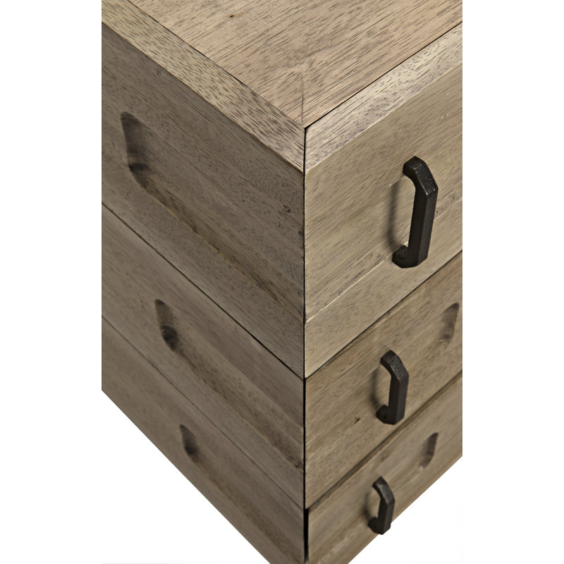 David Solid Wood End Table, Washed Walnut