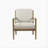 Ivory Polyester Armchair with 4 Legs