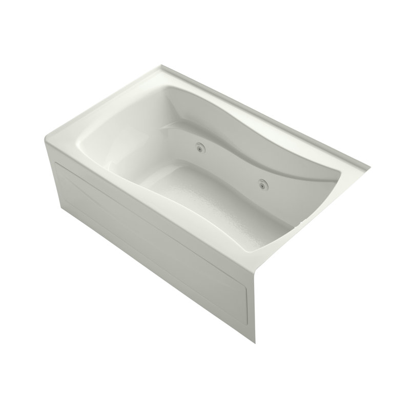 Mariposa 60" x 36" Drop In Whirlpool Bathtub, Dune, Right