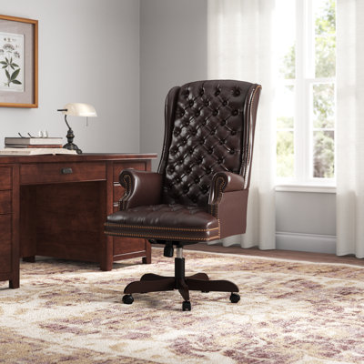 High Back Traditional Tufted LeatherSoft Executive Swivel Ergonomic Office Chair