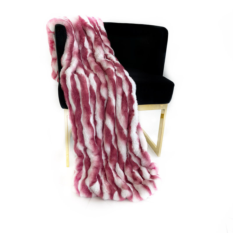 Couverture en fausse fourrure Plutus, L 90 po x L 90 po, Baie