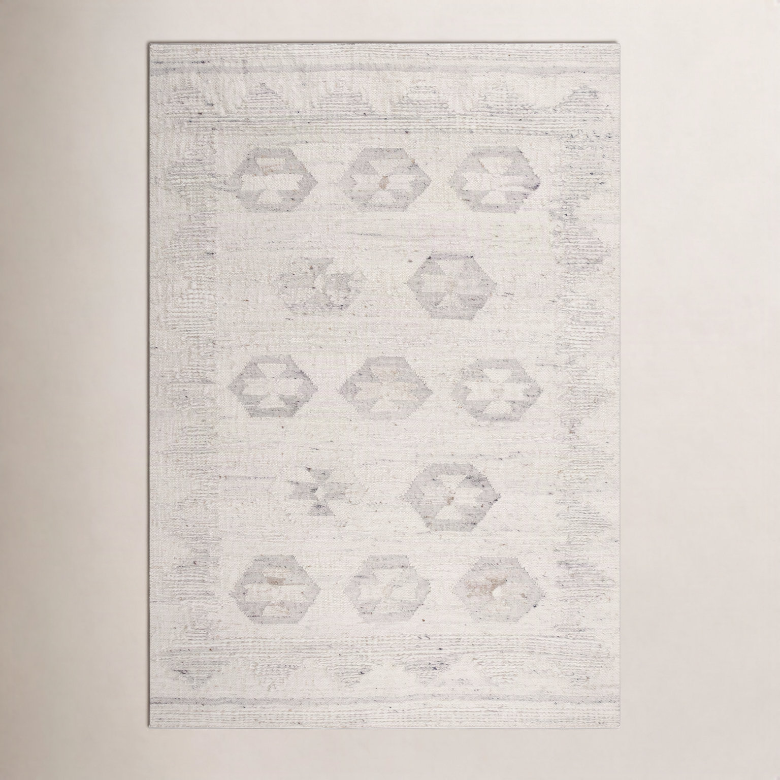 Hand-Woven Geometric Rug, Rectangle 5' x 7'6"