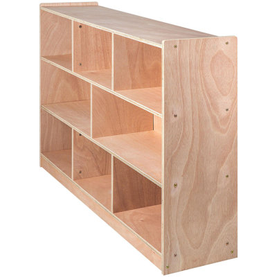 Armoire de rangement pour salle de classe Contreplaqué 8 sections préscolaire avec tablettes de rangement de 36 pouces de hauteur avec roulettes