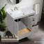 Meuble-lavabo 36 po avec lavabo Lavanti Depos - 100% bois massif de qualité supérieure, meuble-lavabo gris élégant avec meuble de rangement-988704049-988704059