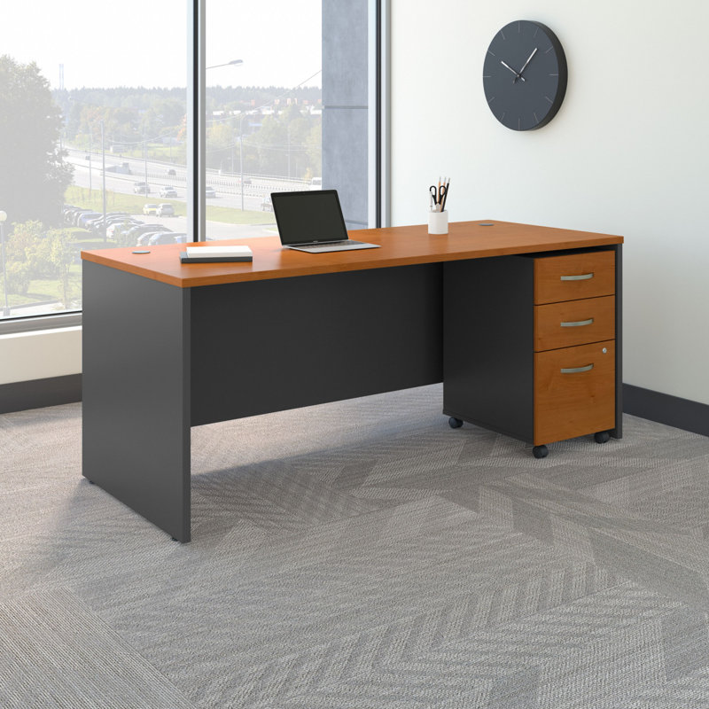 Bureau réversible Series C, Cerisier naturel / gris graphite, H 29,84 po x l 71,10 po x P 29,37 po