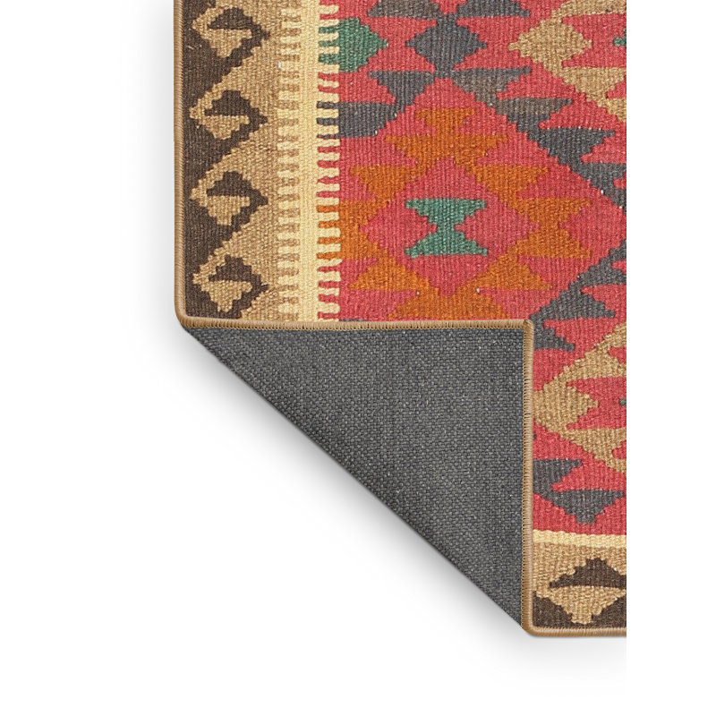 Tapis noir/orange/beige contemporain Folwell, Rectangle 2 pi x 3 pi