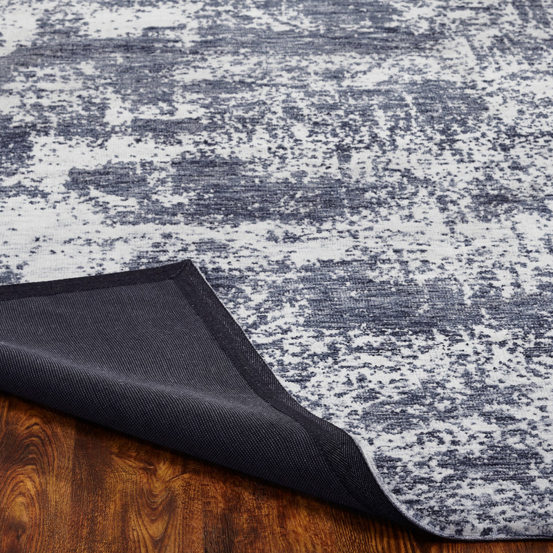 Area Rug, Charcoal Marble, Rectangle 8'6" x 11'6"