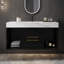 Meuble-lavabo de salle de bain avec lavabo en céramique, meuble-lavabo flottant