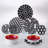 French Bull 6-Piece 6.5" B&W Appetizer Plate