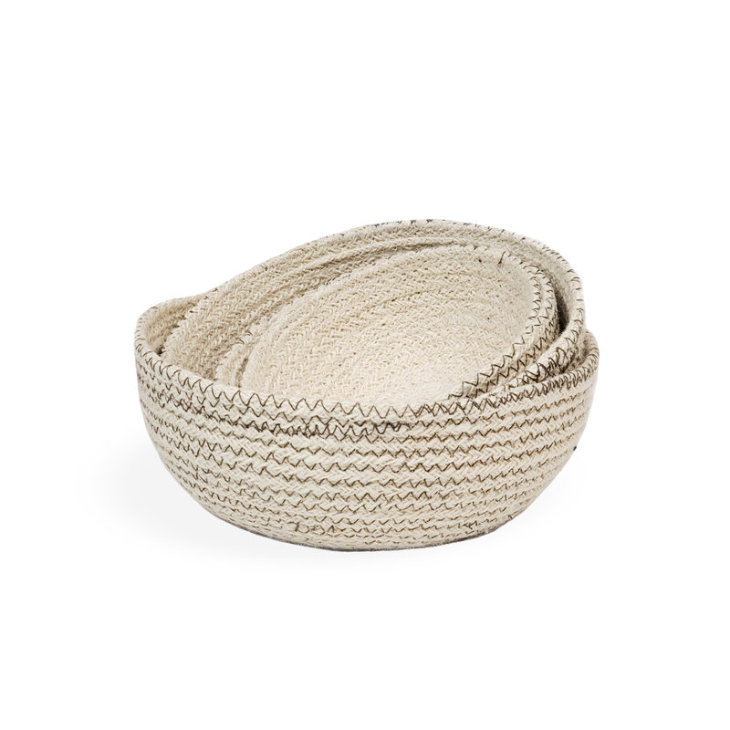 Ensemble de 4 paniers en jute 4 pièces, Brun