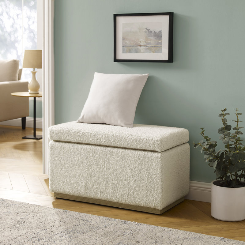 Repose-pieds standard avec rangement Atreju, Naturel, 100 % polyester brun clair