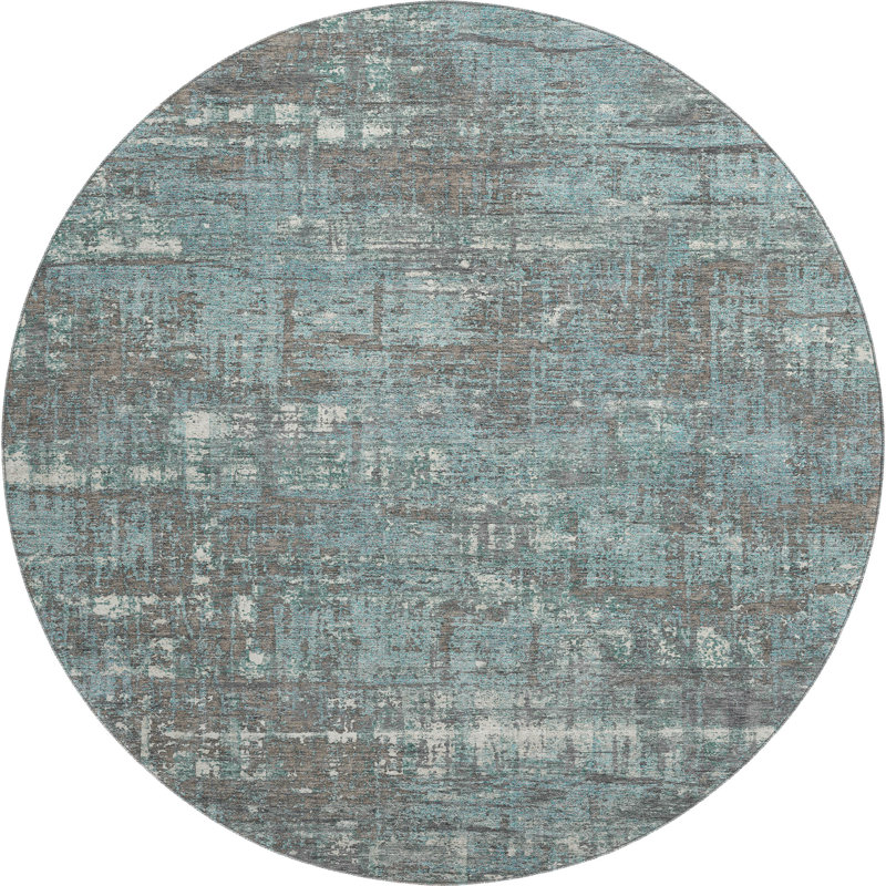 Premium Machine Washable Mouton Geometric Rug, Round 8'