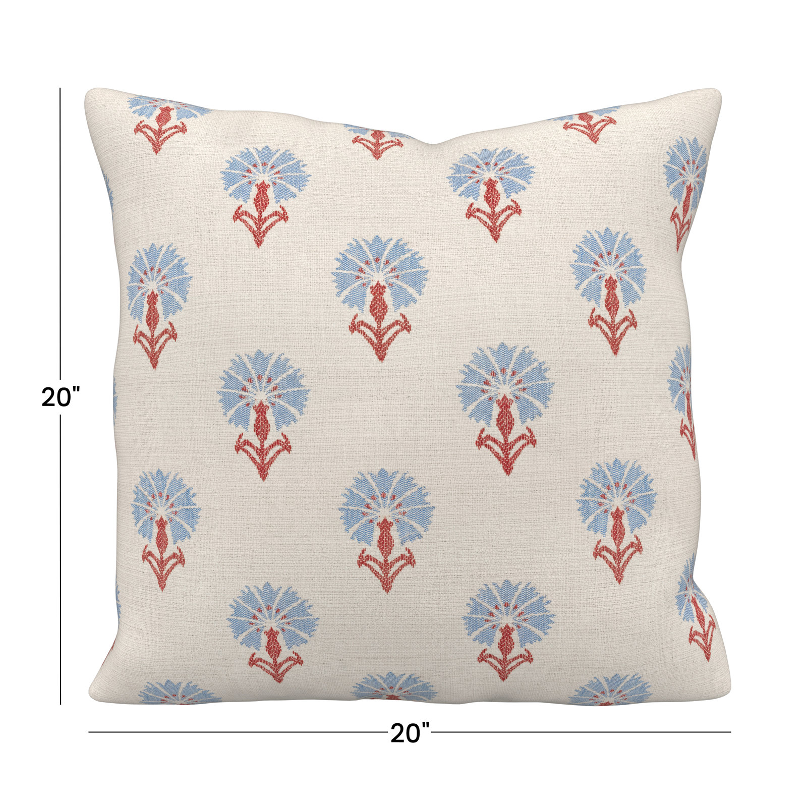 Amala 20" x 3" Sunbrella® Throw Pillow, Mira Bluebell