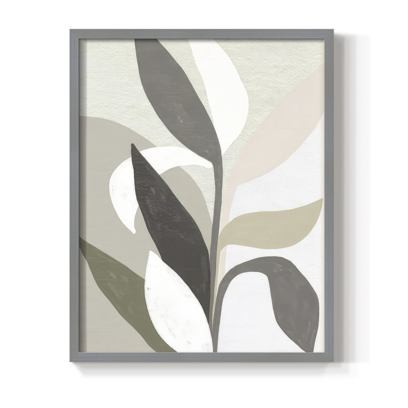 Papier découpé Sproutling II, reproduction encadrée - bois massif, H 11 po x l 9 po, Gris