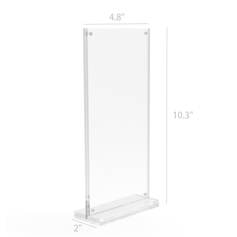 4 x 9" Inside Magnet Dims Clear Picture Frame Acrylic Photo Frame Frame Sign Holder Magnetic Table