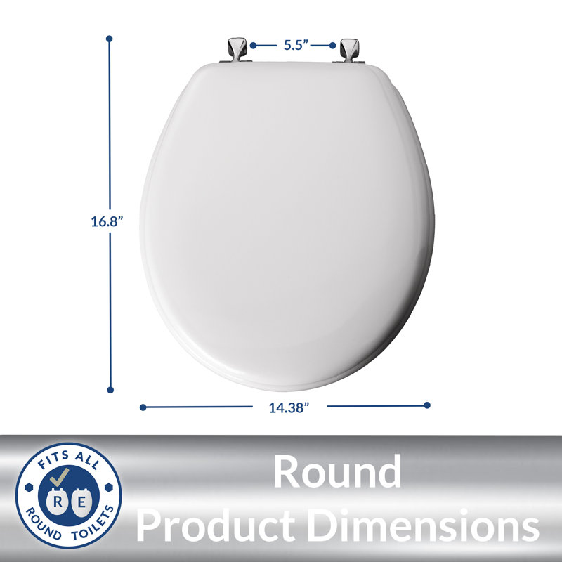 Mayfair 44CP avec système de fixation de siège et charnières STAY-TITE, ROND, blanc, Chrome