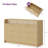 6-Drawer Dresser with RGB LED Lights & Charging Station, White Linen Texture Chest of Drawers-1561186849