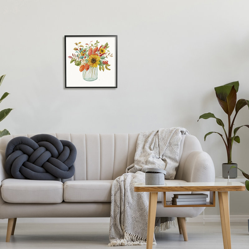 «Simple Country Botanicals» par Nan - Peinture, H 17 po x l 17 po x P 1,5 po, Giclée encadrée noir minuit