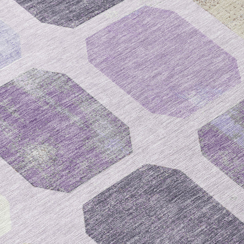 Tapis géométrique intérieur / extérieur lavable à la machine Kimberlin ACN2182, Rectangle 9 pi x 12 pi