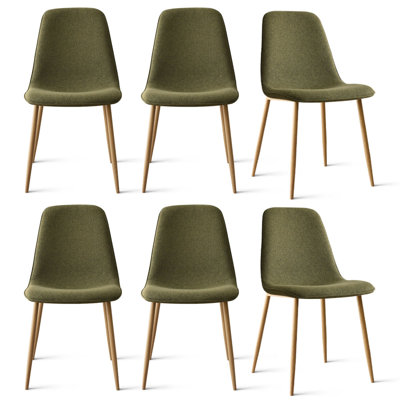 Set of 6 Upholstered 18" Seat Height Full Back Side Chair