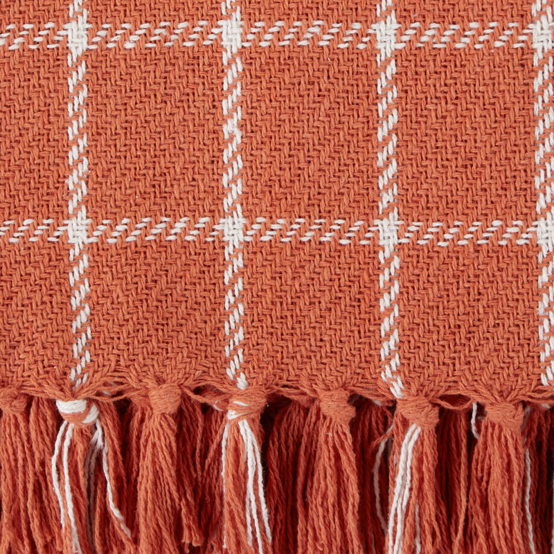 Jeté en coton , Orange