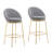Indoor Metal Upholstered Barstool, Gold-Plated Frame And Upholstery, Set Of 2-299709669