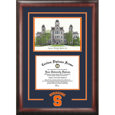 NCAA Syracuse Orange Spirit Graduate Diploma with Campus Images Lithograph Frame