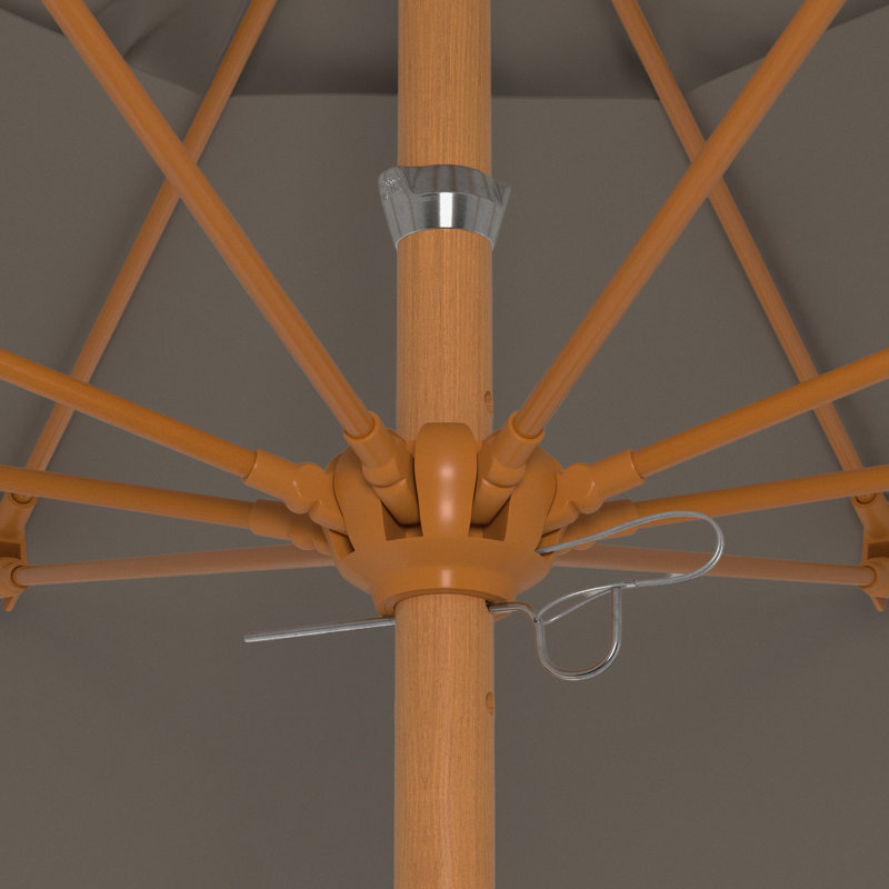 Parasol en bois de teck 9 pi, 103" H x 101" W x 101" D, Taupe