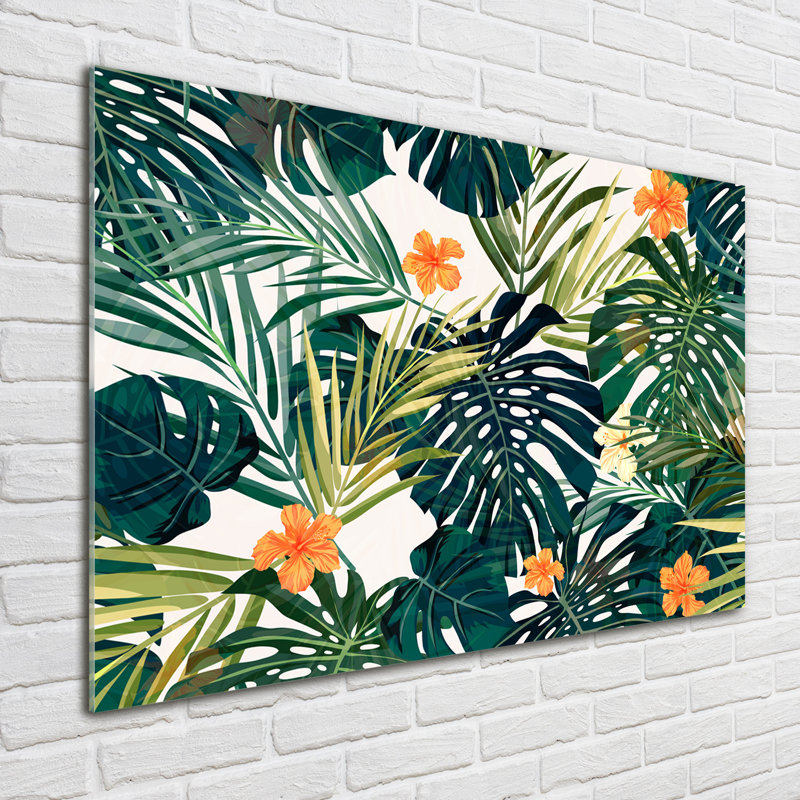 Tropical Leaves - No Frame Print on Glass