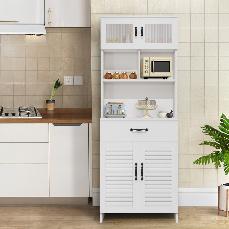Armoire de rangement autoportante pour salle de bain, Blanc