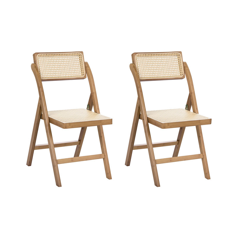 46cm H Solid Wood Folding Side Chair, Brown
