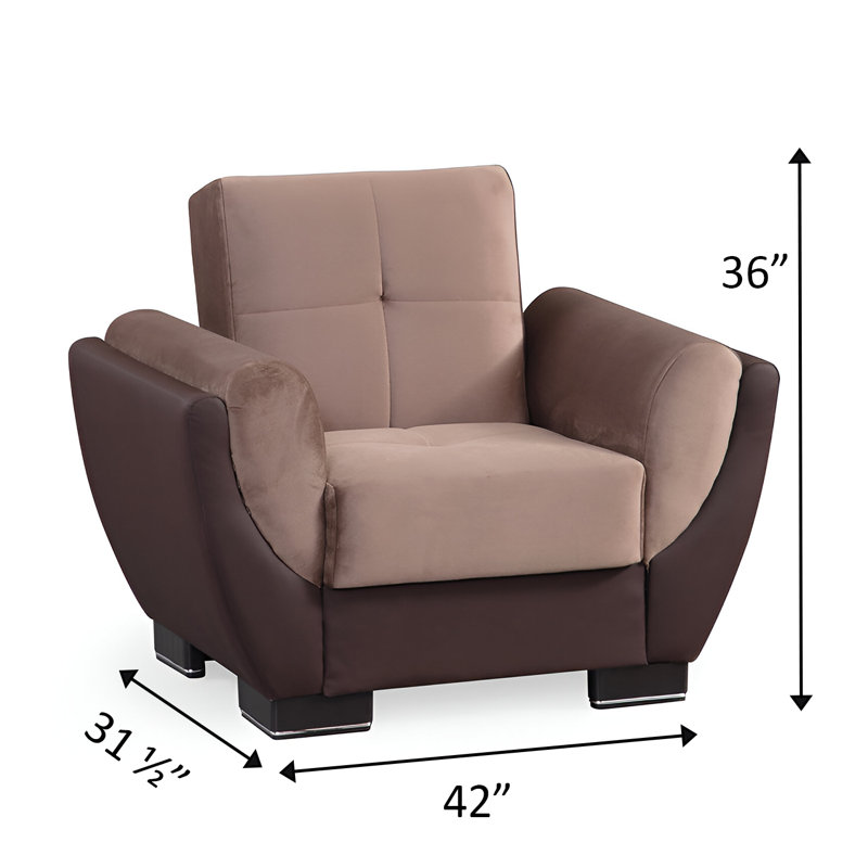 Fauteuil Lowa, Velours brun