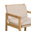 Ensemble de 2 tabourets d'extérieur en bois de teck avec coussin beige