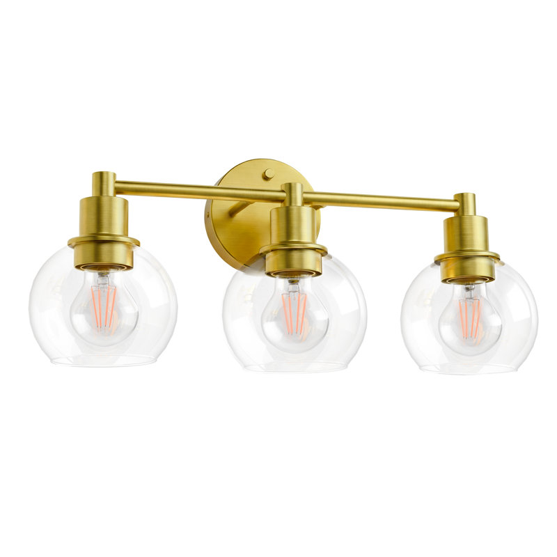 Luminaire de salle de bain à intensité variable, Doré, H 8,5 po x l 20 po x P 6 po, Trois lumières