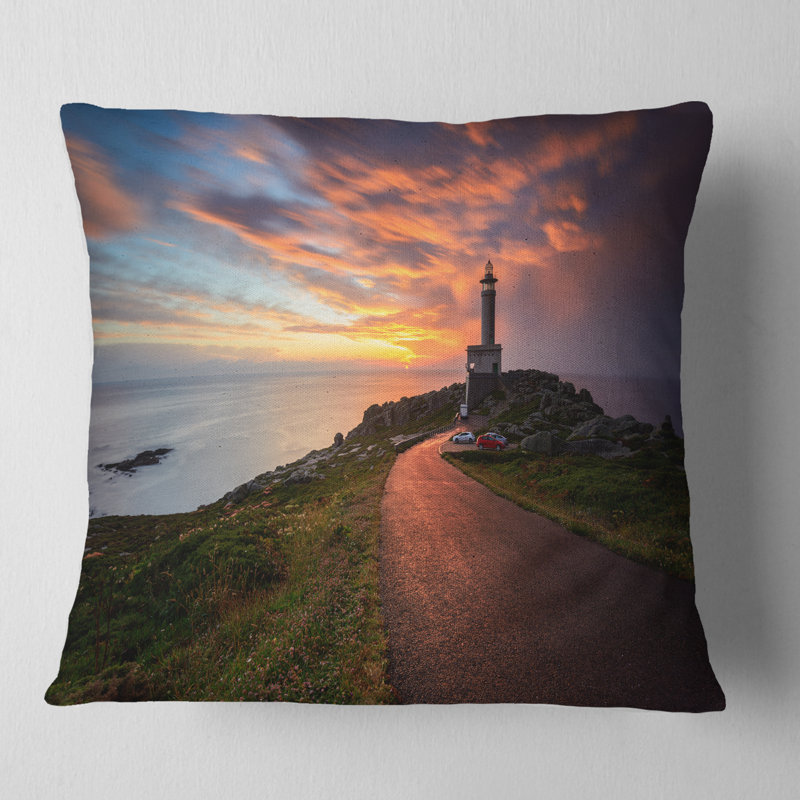 Coussin de mer punta nariga phare espagne, 16 po x 1 po, Coussin décoratif