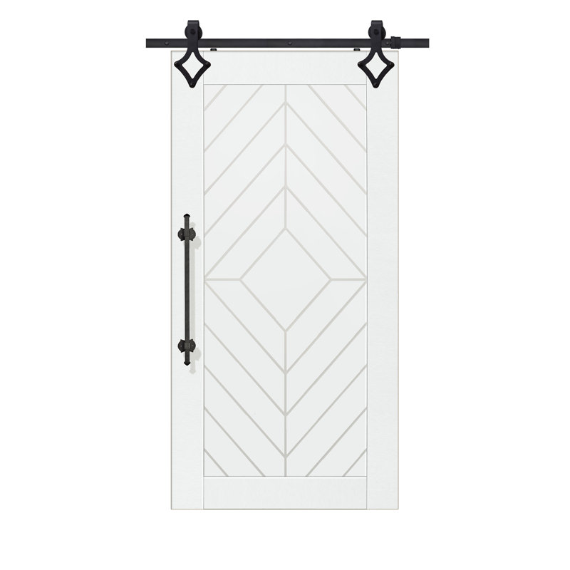 Porte de grange à panneaux lambrissée apprêtée sans trousse de quincaillerie d'installation, 36 po x 80 po