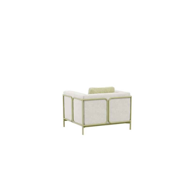 Duval Outdoor Lounge Chair, White Cushion/Green Frame