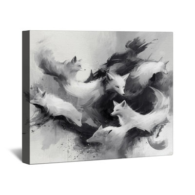 Arctic Foxes Illustration Canvas Gallery Wrap in Many Sizes